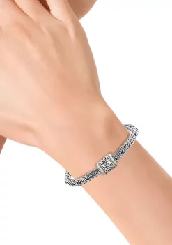 Budget 🎁 1/8 ct. t.w. Diamond Cable Bracelet in Sterling Silver and 18K Yellow Gold by Effy® 😀 -Effy® Sales Shop Belk 2589