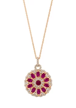 Best deal ✨ 5/8 ct. t.w. Diamond and 1.94 ct. t.w. Ruby Pendant Necklace in 14K Rose Gold by Effy® 👍