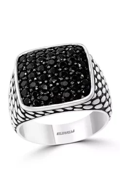 Promo 🤩 Men's 2.3 ct. t.w. Black Spinel Ring in Sterling Silver by Effy® 🔥