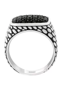 Promo 🤩 Men's 2.3 ct. t.w. Black Spinel Ring in Sterling Silver by Effy® 🔥 -Effy® Sales Shop Belk 2600
