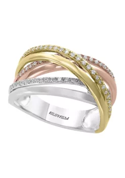 Wholesale ✨ 1/4 ct. t.w. Diamond Ring in 14k Tri-Tone Metal by Effy® ✨