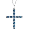 Promo 🎁 1/8 ct. t.w. Diamond and 1.41 ct. t.w. London Blue Topaz Pendant Necklace in 14K White Gold by Effy® 🧨
