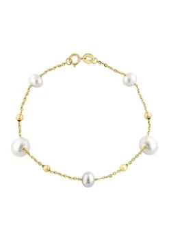 Best Pirce 😉 Freshwater Pearl Bracelet in 14K Yellow Gold by Effy® 🥰