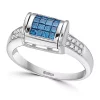 Coupon 👏 14K White Gold White and Blue Diversa Ring by Effy® 🎁