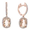 Promo ✔️ 1/3 ct. t.w. Diamond and 3.55 ct. t.w. Morganite Earrings in 14K Rose Gold by Effy® 😍