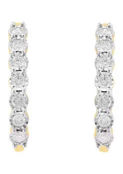 Hot Sale 🔥 1 ct. t.w. Diamond Earrings in 14K Gold Plated Sterling Silver by Effy® 😉