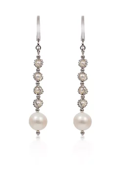 Best Pirce 🌟 Round Freshwater Pearl Drop Earrings in Sterling Silver by Effy® 😍