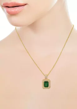 Flash Sale 🥰 1.42 ct. t.w. Emerald and 3/8 ct. t.w. Diamond Necklace in 14k Yellow Gold by Effy® 😍 -Effy® Sales Shop Belk 2663