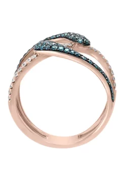 Outlet 🌟 5/8 ct. t.w. White and Blue Diamond Ring in 14K Rose Gold by Effy® ✔️ -Effy® Sales Shop Belk 2671