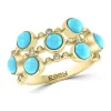 Top 10 👏 1/10 ct. t.w. Diamond and 1.65 ct. t.w. Turquoise Ring in 14K Yellow Gold by Effy® 🧨