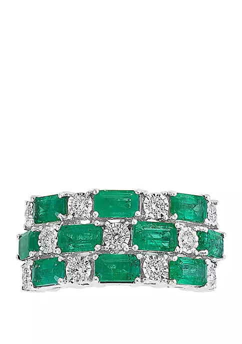 Flash Sale 🎉 1/3 ct. t.w. Diamond, 2.66 ct. t.w. Natural Emerald Ring in 14k White Gold by Effy® 👍 2 Flash Sale 🎉 1/3 ct. t.w. Diamond, 2.66 ct. t.w. Natural Emerald Ring in 14k White Gold by Effy® 👍 - Image 2
