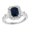 Hot Sale 🌟 3/8 ct. t.w. Diamond and 1.52 ct. t.w. Sapphire Ring in 14K White Gold by Effy® 😉