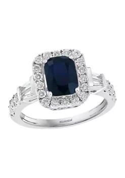 Hot Sale 🌟 3/8 ct. t.w. Diamond and 1.52 ct. t.w. Sapphire Ring in 14K White Gold by Effy® 😉