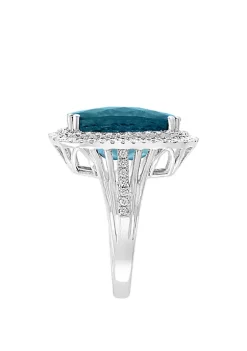 Coupon ❤️ 11.5 ct. t.w. Blue Topaz and 3/4 ct. t.w. Diamond Ring in 14k White Gold by Effy® 👏 -Effy® Sales Shop Belk 269