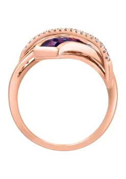 Coupon ✔️ 14K Rose Gold Diamond, Amethyst, Rhodolite Ring by Effy® 💯 -Effy® Sales Shop Belk 2706