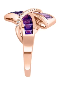 Coupon ✔️ 14K Rose Gold Diamond, Amethyst, Rhodolite Ring by Effy® 💯 -Effy® Sales Shop Belk 2707