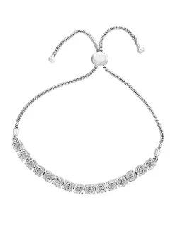 New ❤️ Sterling Silver Diamond Illusion Bolo Bracelet by Effy® 😉