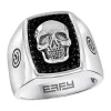Budget 🤩 Men's Sterling Silver Black Spinel Skull Ring by Effy® 🧨