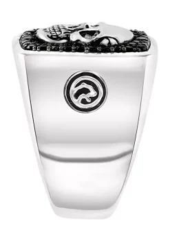 Budget 🤩 Men's Sterling Silver Black Spinel Skull Ring by Effy® 🧨 -Effy® Sales Shop Belk 2716