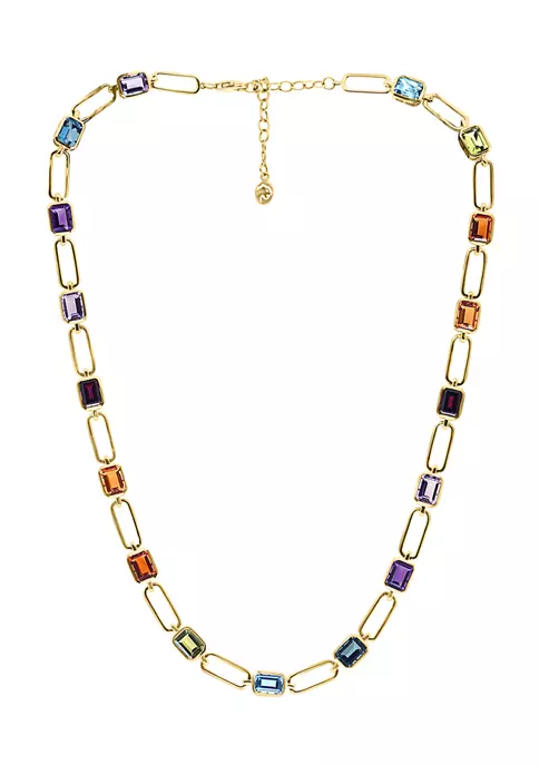 Best Pirce ⭐ 18.3 ct. t.w. Mixed Semi Precious Stone Necklace in 14K Yellow Gold by Effy® 👍 1 Best Pirce ⭐ 18.3 ct. t.w. Mixed Semi Precious Stone Necklace in 14K Yellow Gold by Effy® 👍