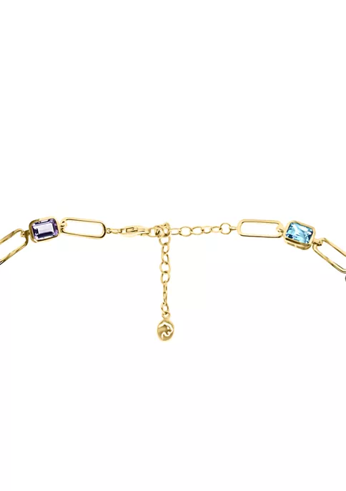 Best Pirce ⭐ 18.3 ct. t.w. Mixed Semi Precious Stone Necklace in 14K Yellow Gold by Effy® 👍 3 Best Pirce ⭐ 18.3 ct. t.w. Mixed Semi Precious Stone Necklace in 14K Yellow Gold by Effy® 👍 - Image 3