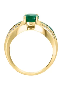 Top 10 👏 14K Yellow Gold Diamond and Natural Emerald Ring by Effy® 👏 -Effy® Sales Shop Belk 2744