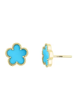 Best Pirce 🌟 1.65 ct. t.w. Turquoise Earrings in 14K Yellow Gold by Effy® ⭐