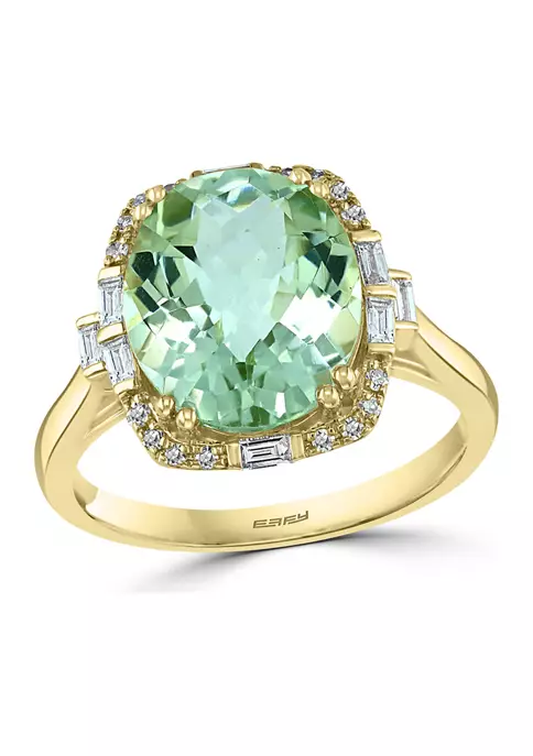 Cheapest 🌟 1/5 ct. t.w. Diamond and 4.02 ct. t.w. Green Amethyst Ring in 14k Yellow Gold by Effy® 🛒 2 Cheapest 🌟 1/5 ct. t.w. Diamond and 4.02 ct. t.w. Green Amethyst Ring in 14k Yellow Gold by Effy® 🛒 - Image 2