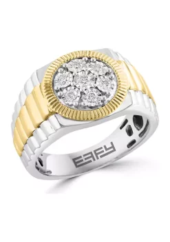 Hot Sale ❤️ Men's Gold Plated Diamond Ring in Sterling Silver by Effy® 👏 -Effy® Sales Shop Belk 2761