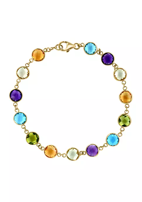 New 😀 14K Yellow Gold Amethyst, Blue Topaz, Citrine, Lemon Quartz, and Peridot Bracelet by Effy® 🤩 1 New 😀 14K Yellow Gold Amethyst, Blue Topaz, Citrine, Lemon Quartz, and Peridot Bracelet by Effy® 🤩