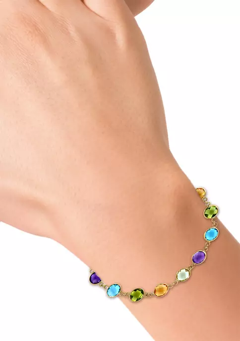 New 😀 14K Yellow Gold Amethyst, Blue Topaz, Citrine, Lemon Quartz, and Peridot Bracelet by Effy® 🤩 2 New 😀 14K Yellow Gold Amethyst, Blue Topaz, Citrine, Lemon Quartz, and Peridot Bracelet by Effy® 🤩 - Image 2