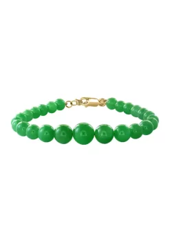 Promo 👍 14K Yellow Gold 7/8 ct. t.w. Green Jade Bracelet by Effy® ⌛