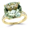 Promo 😍 1/4 ct. t.w. Diamond and 8.74 ct. t.w. Green Amethyst Verde Ring in 14K Yellow Gold by Effy® 🤩