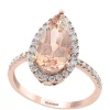 Deals 💯 3/8 ct. t.w. Diamond and 2.65 ct. t.w. Morganite Ring in 14K Rose Gold by Effy® 👍