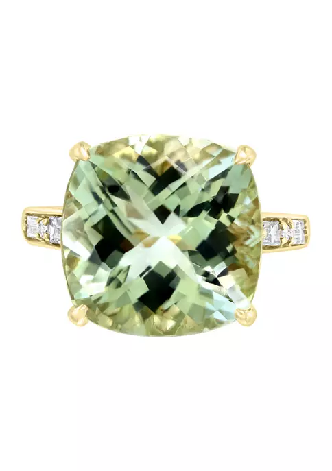 Promo 😍 1/4 ct. t.w. Diamond and 8.74 ct. t.w. Green Amethyst Verde Ring in 14K Yellow Gold by Effy® 🤩 2 Promo 😍 1/4 ct. t.w. Diamond and 8.74 ct. t.w. Green Amethyst Verde Ring in 14K Yellow Gold by Effy® 🤩 - Image 2