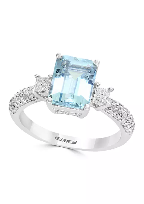 Deals 🎁 3/8 ct. t.w. Diamond and 2.25 ct. t.w. Aquamarine Ring in 18K White Gold by Effy® 👏 7 Deals 🎁 3/8 ct. t.w. Diamond and 2.25 ct. t.w. Aquamarine Ring in 18K White Gold by Effy® 👏 - Image 7