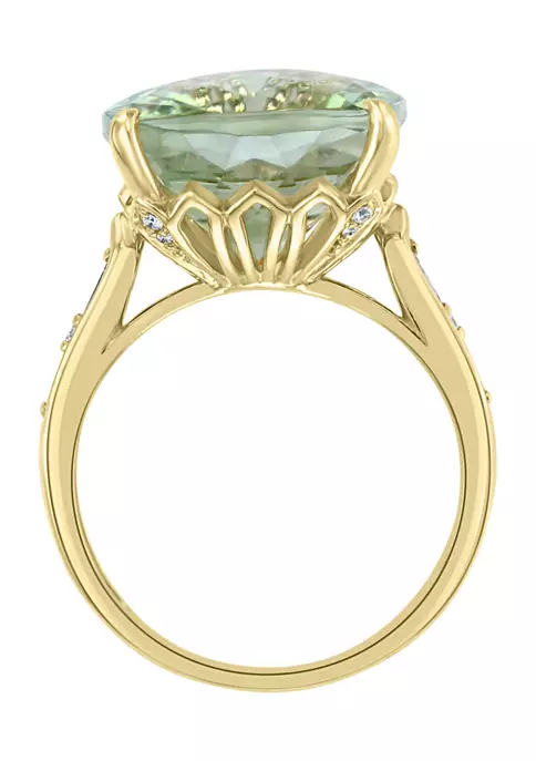 Promo 😍 1/4 ct. t.w. Diamond and 8.74 ct. t.w. Green Amethyst Verde Ring in 14K Yellow Gold by Effy® 🤩 3 Promo 😍 1/4 ct. t.w. Diamond and 8.74 ct. t.w. Green Amethyst Verde Ring in 14K Yellow Gold by Effy® 🤩 - Image 3
