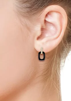 Cheapest 🥰 1/5 ct. t.w. Diamond and 6.45 ct. t.w. Onyx Earrings in 14K Yellow Gold by Effy® 🌟 -Effy® Sales Shop Belk 2812