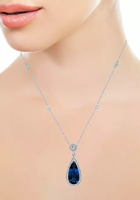 Flash Sale 🛒 1/3 ct. t.w. Diamond and 3.4 ct. t.w. London Blue Topaz Necklace in 14K White Gold by Effy® 🤩 2 Flash Sale 🛒 1/3 ct. t.w. Diamond and 3.4 ct. t.w. London Blue Topaz Necklace in 14K White Gold by Effy® 🤩 - Image 2