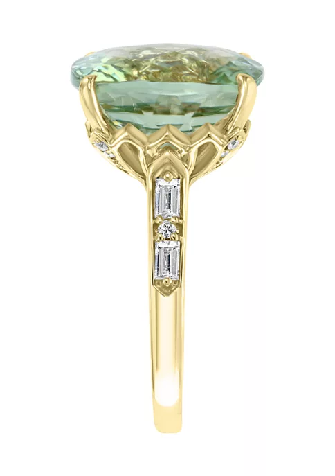 Promo 😍 1/4 ct. t.w. Diamond and 8.74 ct. t.w. Green Amethyst Verde Ring in 14K Yellow Gold by Effy® 🤩 4 Promo 😍 1/4 ct. t.w. Diamond and 8.74 ct. t.w. Green Amethyst Verde Ring in 14K Yellow Gold by Effy® 🤩 - Image 4
