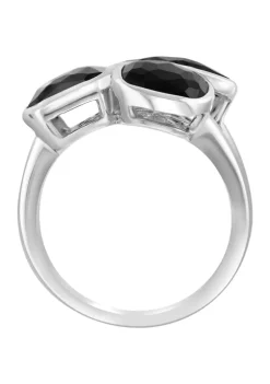 Cheap 🤩 Onyx Cluster Ring in Sterling Silver by Effy® 🎉 -Effy® Sales Shop Belk 2838