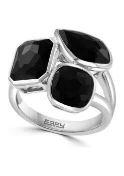 Cheap 🤩 Onyx Cluster Ring in Sterling Silver by Effy® 🎉 -Effy® Sales Shop Belk 2839