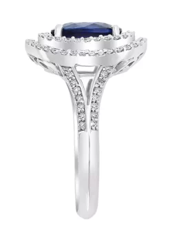 Discount 🔔 1.42 ct. t.w. Natural Diffused Ceylon Sapphire and 3/8 ct. t.w. Diamond Ring in 14K White Gold by Effy® 😍 -Effy® Sales Shop Belk 2873
