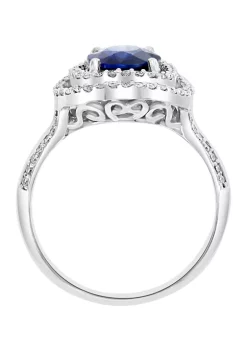 Discount 🔔 1.42 ct. t.w. Natural Diffused Ceylon Sapphire and 3/8 ct. t.w. Diamond Ring in 14K White Gold by Effy® 😍 -Effy® Sales Shop Belk 2874