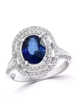 Discount 🔔 1.42 ct. t.w. Natural Diffused Ceylon Sapphire and 3/8 ct. t.w. Diamond Ring in 14K White Gold by Effy® 😍 -Effy® Sales Shop Belk 2875