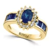 Budget 👍 14K Yellow Gold Diamond and Natural Sapphire Ring by Effy® 👍