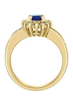 Budget 👍 14K Yellow Gold Diamond and Natural Sapphire Ring by Effy® 👍 -Effy® Sales Shop Belk 2878