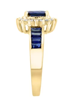 Budget 👍 14K Yellow Gold Diamond and Natural Sapphire Ring by Effy® 👍 -Effy® Sales Shop Belk 2879