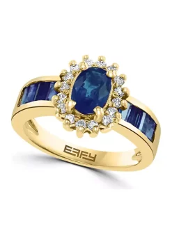 Budget 👍 14K Yellow Gold Diamond and Natural Sapphire Ring by Effy® 👍 -Effy® Sales Shop Belk 2881