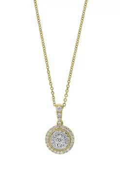 Cheap ❤️ 14K White and Yellow Gold 3/8 ct. t.w. Diamond Pendant Necklace by Effy® ✔️